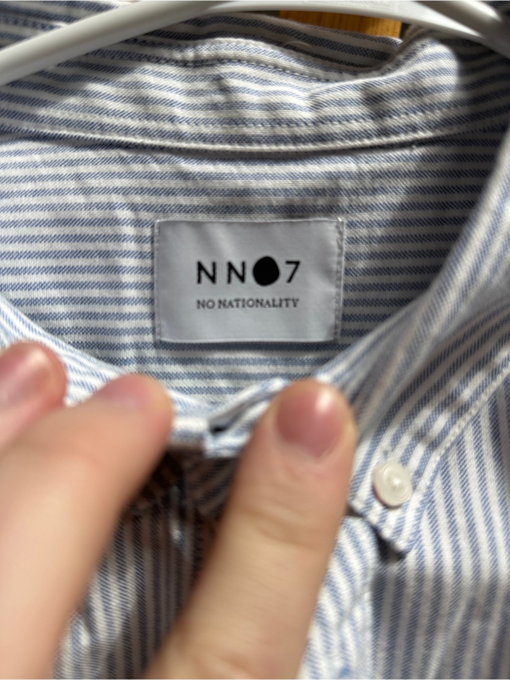 NN07 Men's Blue and White Stripe Casual Button-Down Shirt